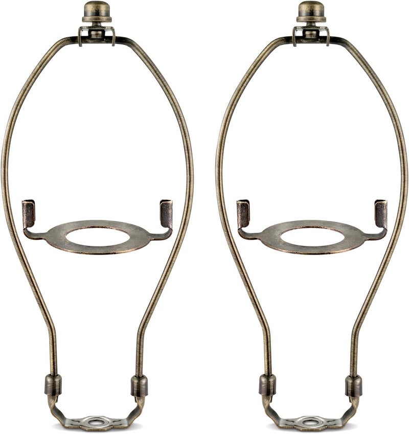 GooChan Lamp Shade Harp, Antique Brass Lamp Harp Frame Lampshade Bracket, Detachable Shade Holder for Floor or Table Light (Bronze, 10-Inch) - Image 1